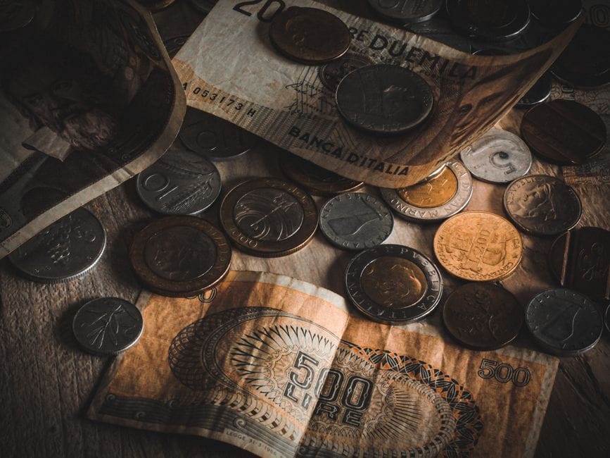 Fotos de stock gratuitas de 500 liras, antigüedad, antiguo
