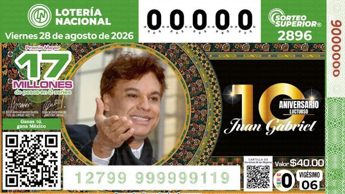 Lotería Nacional anunció billete de Juan Gabriel conmemorando su 10mo aniversario luctuoso