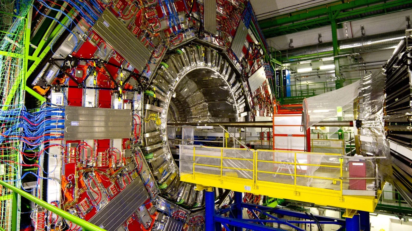 A close-up view inside CERN's Large Hadron Collider in Geneva, Switzerland.