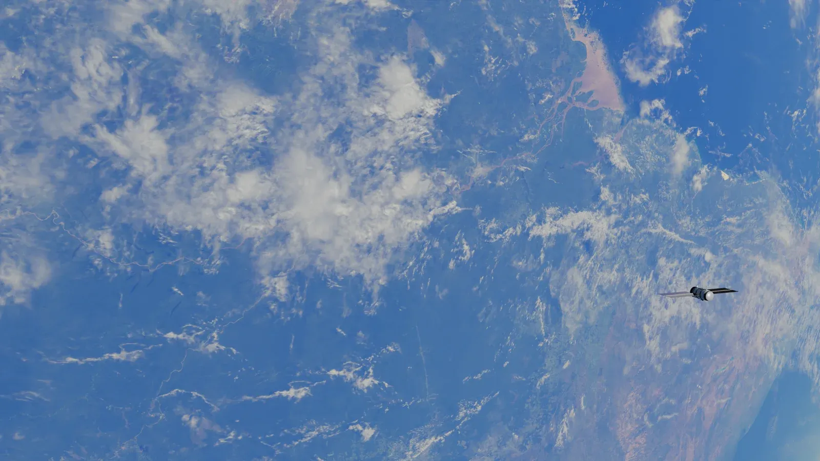 A breathtaking view of Earth with a satellite soaring above. Ideal for space enthusiasts.
