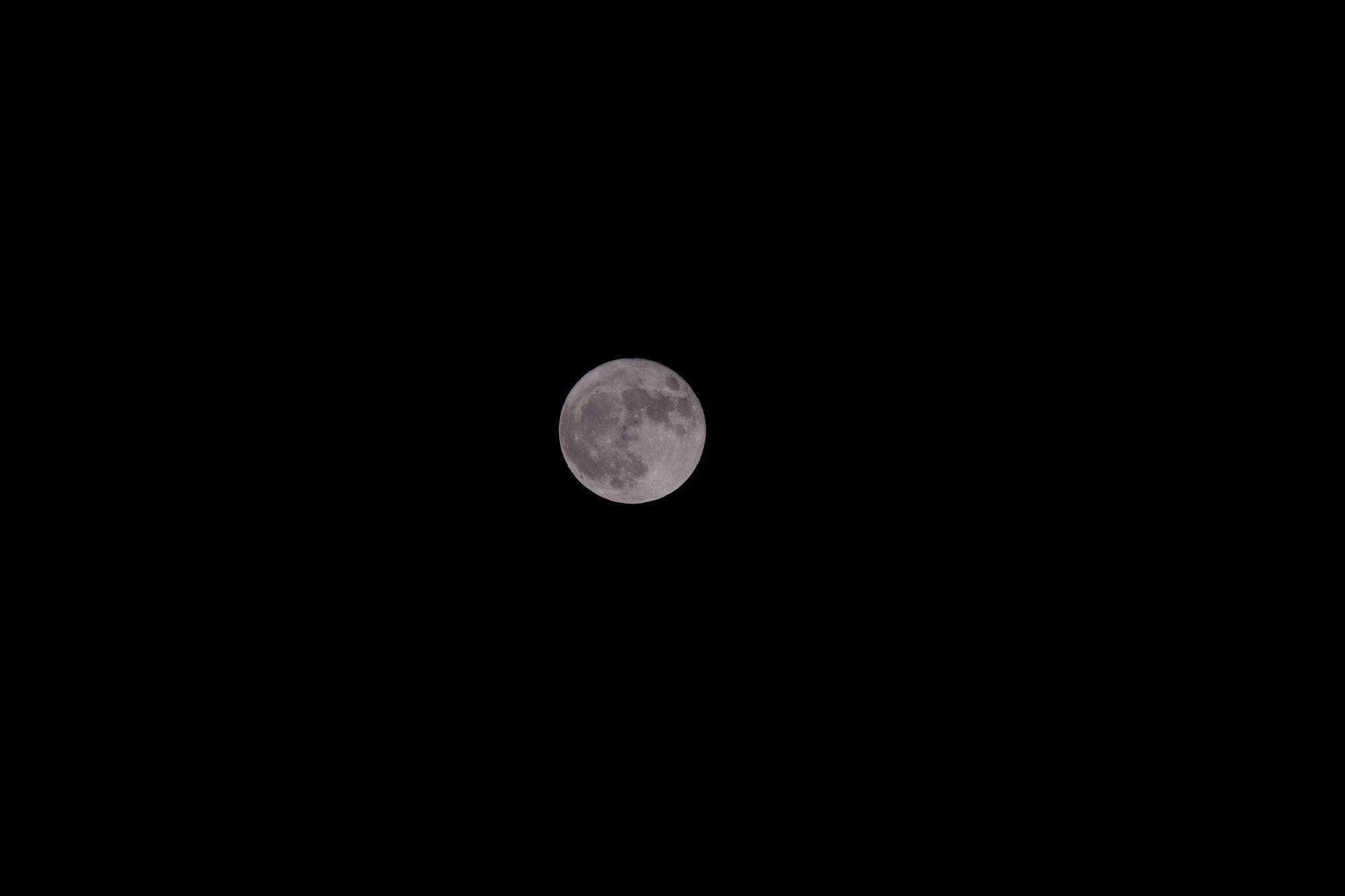 Captured full moon against a deep black sky, photographed from Foça, İzmir, Türkiye.