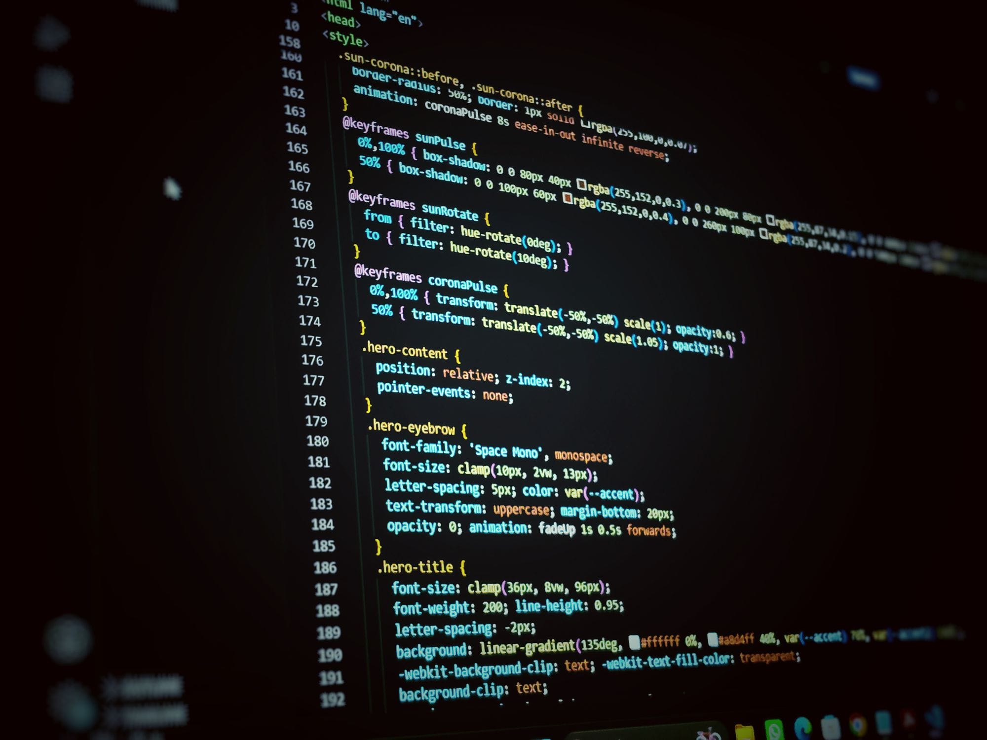 Close-up of a colorful code snippet on a computer screen, highlighting programming concepts.