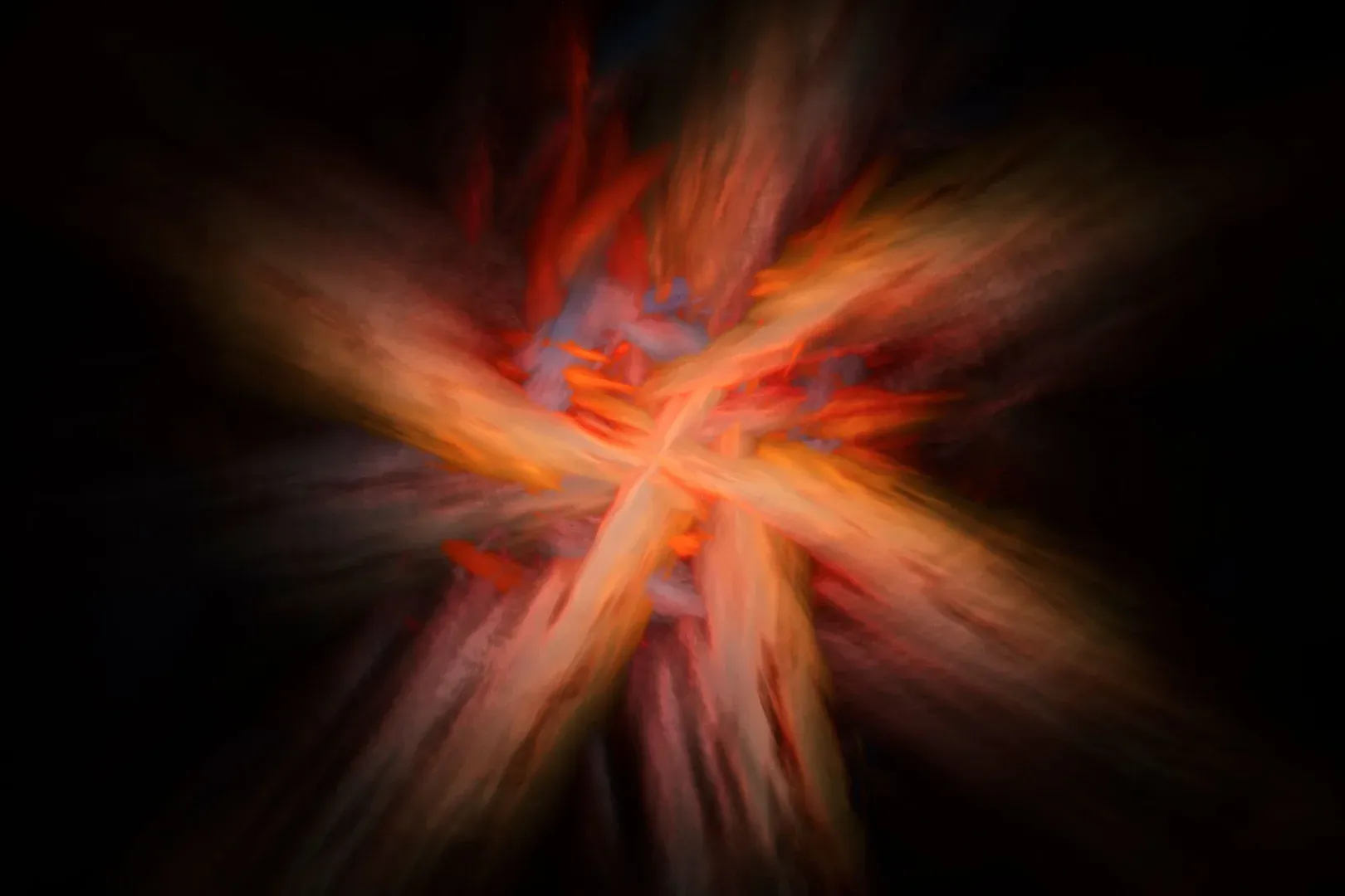 Dynamic abstract image depicting a vibrant cosmic explosion with vivid colors.