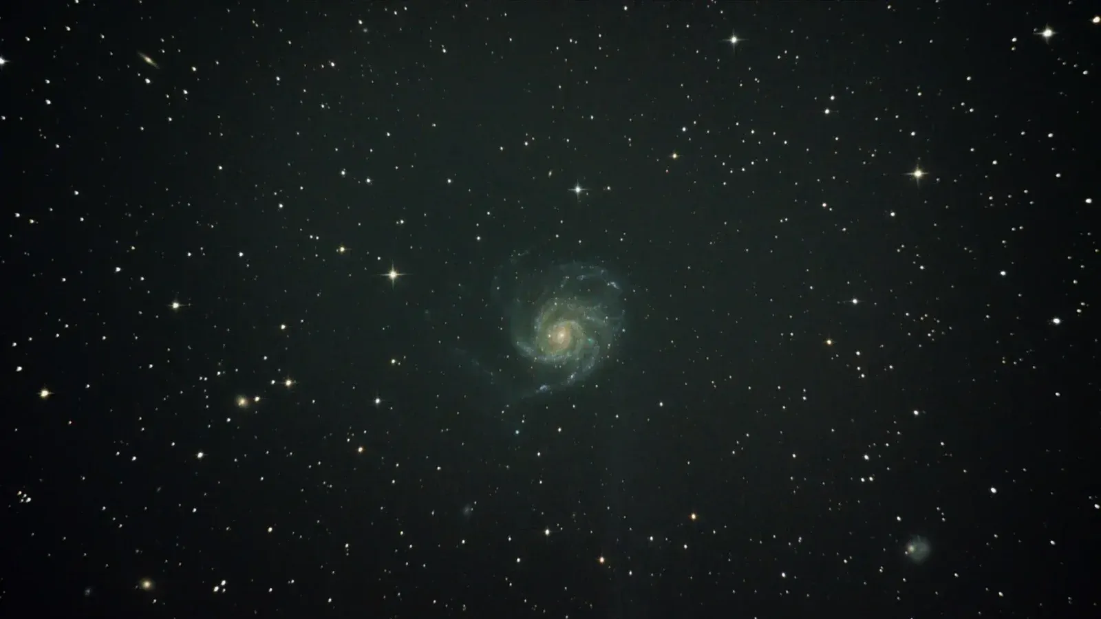 Deep space image featuring the mesmerizing Pinwheel Galaxy surrounded by stars.