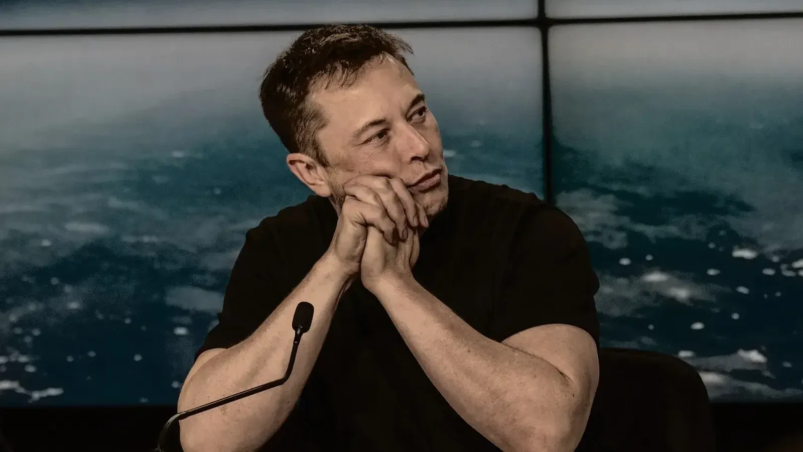 SpaceX and Tesla CEO Elon Musk at the SpaceX Falcon Heavy Flight 1 post launch press conference.