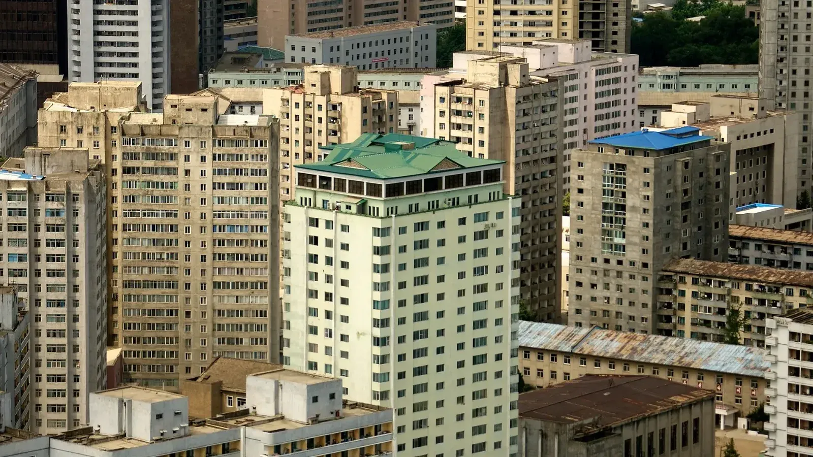 Buildings in Pyongyang, DPRK.
