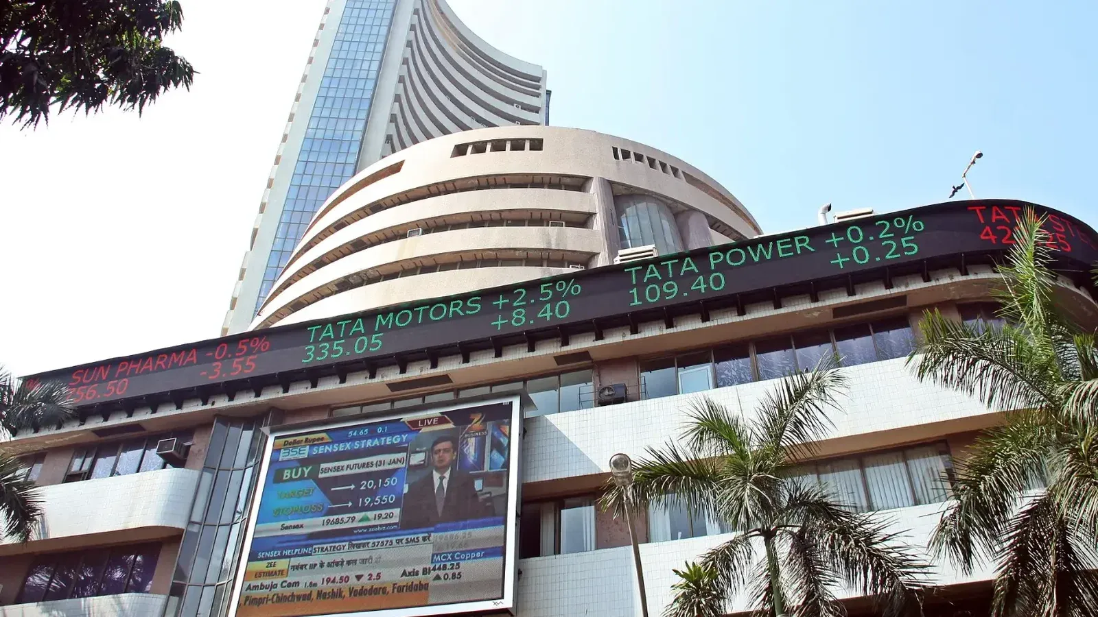 The BSE building is located at Dalal Street, Fort, Mumbai
