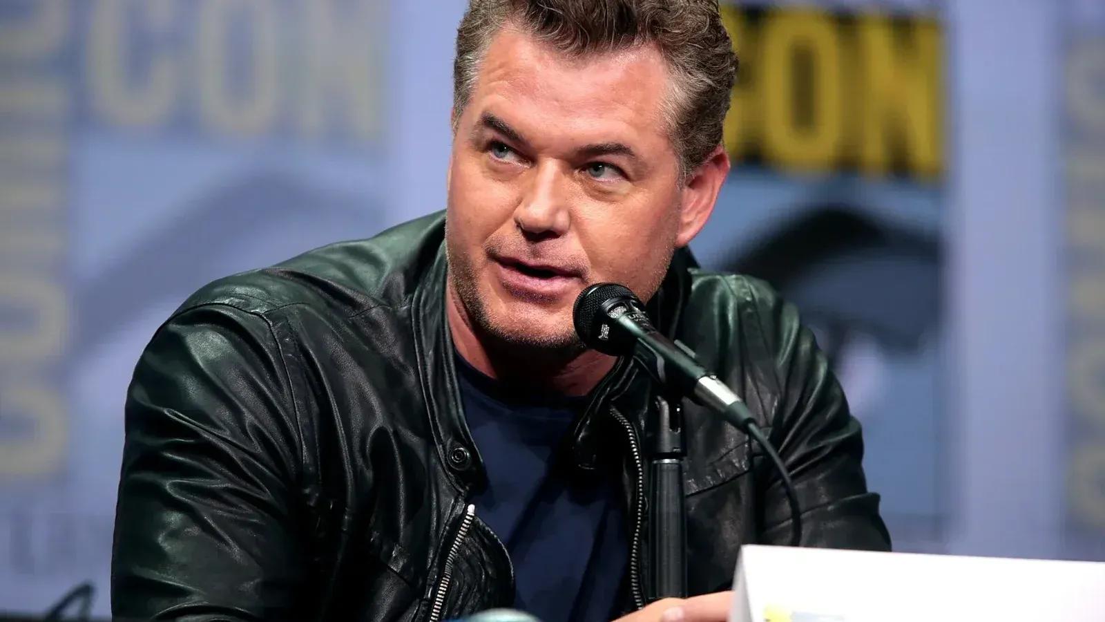 Eric Dane speaking at the 2017 San Diego Comic Con International, for "The Last Ship", at the San Diego Convention Center in San Diego, California.