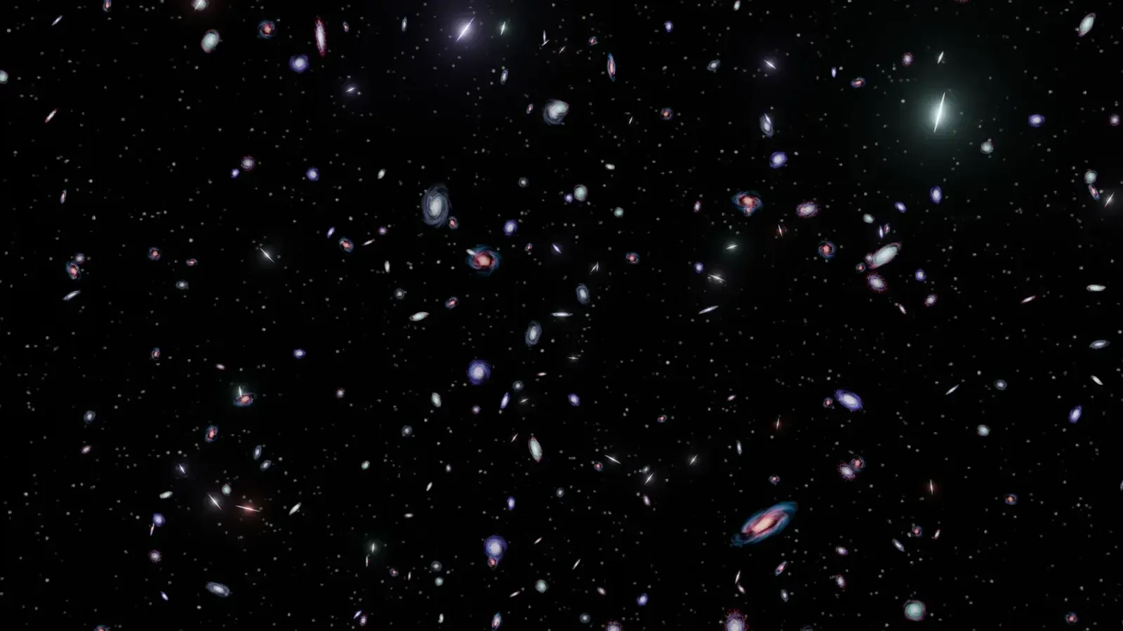 Una cautivadora vista de numerosas galaxias dispersas por todo el universo, mostrando la inmensidad del espacio.