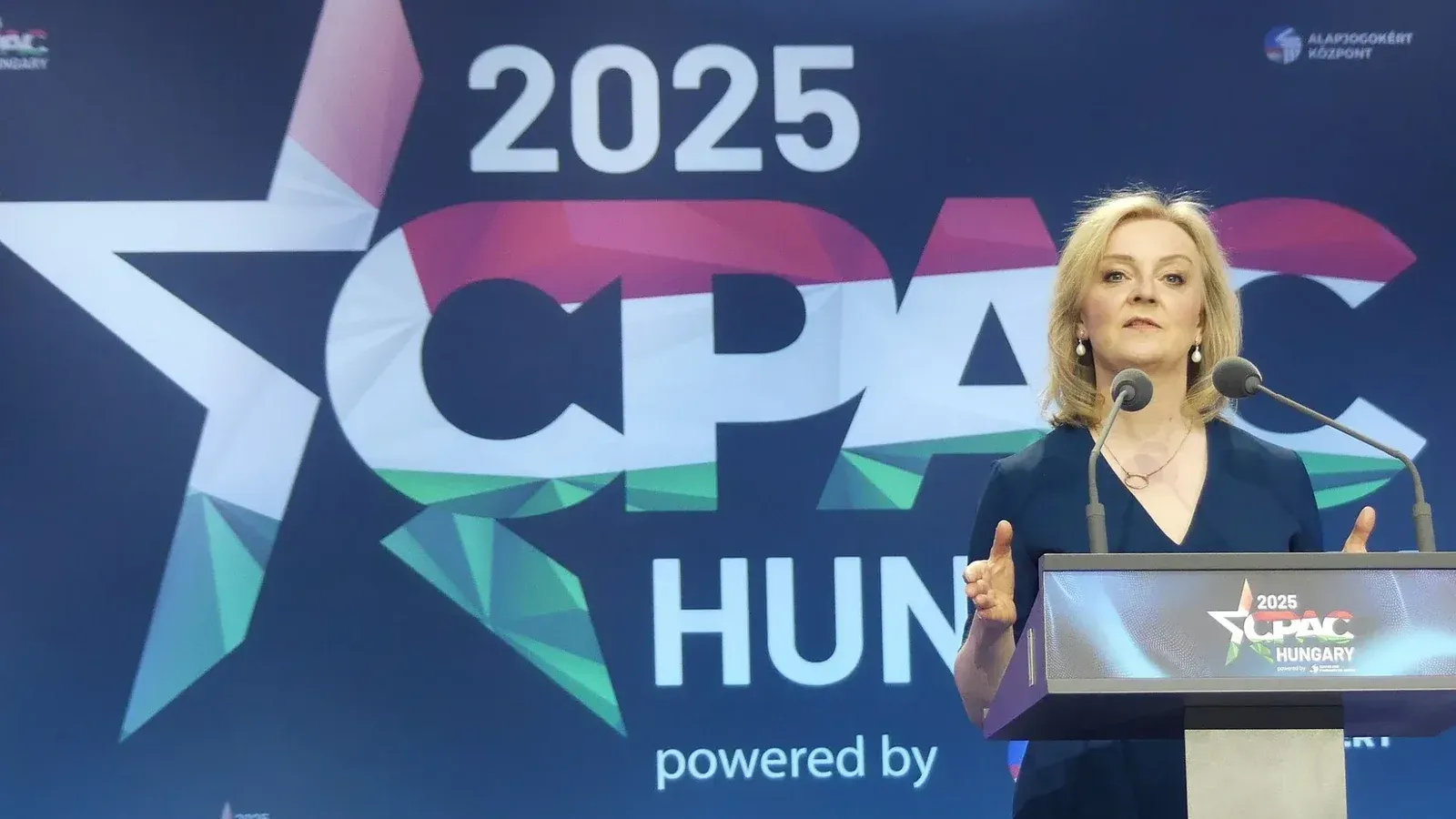 Liz Truss speaking at CPAC Hungary 2025