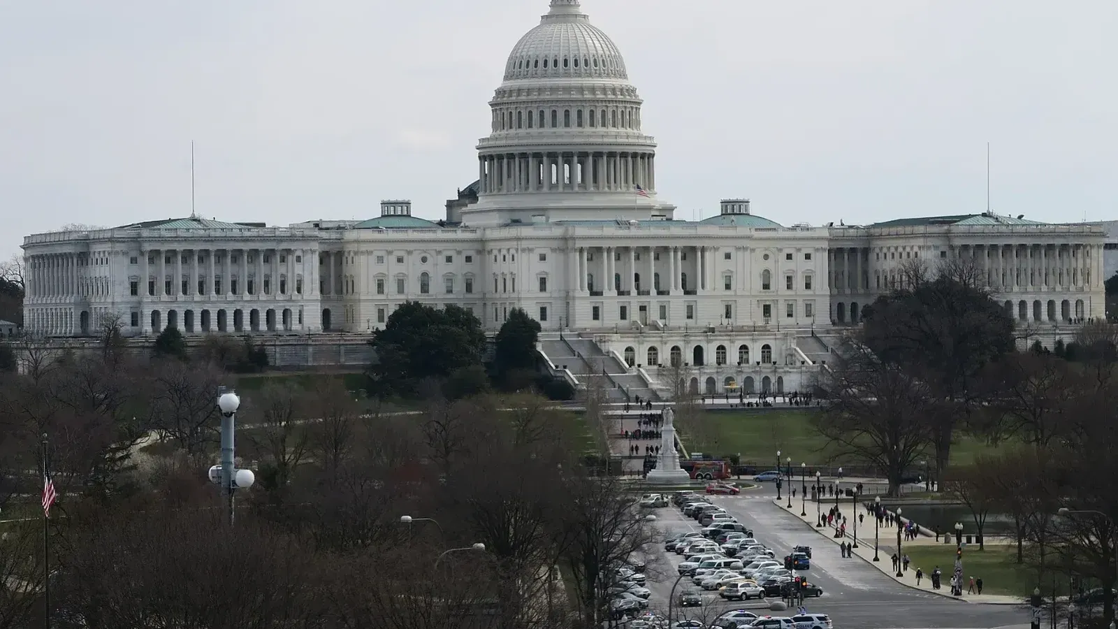 The United States Capitol's West Front in Washington, D.C., United States, viewed from the Hank Greenspun Terrace of the Newseum.