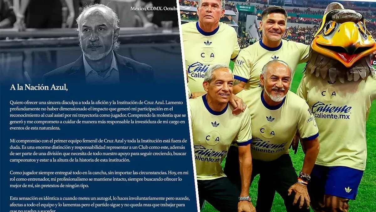 Raúl “Potro” Gutiérrez pide disculpas al Cruz Azul haber usado la playera del América en homenaje en el Estadio Azteca