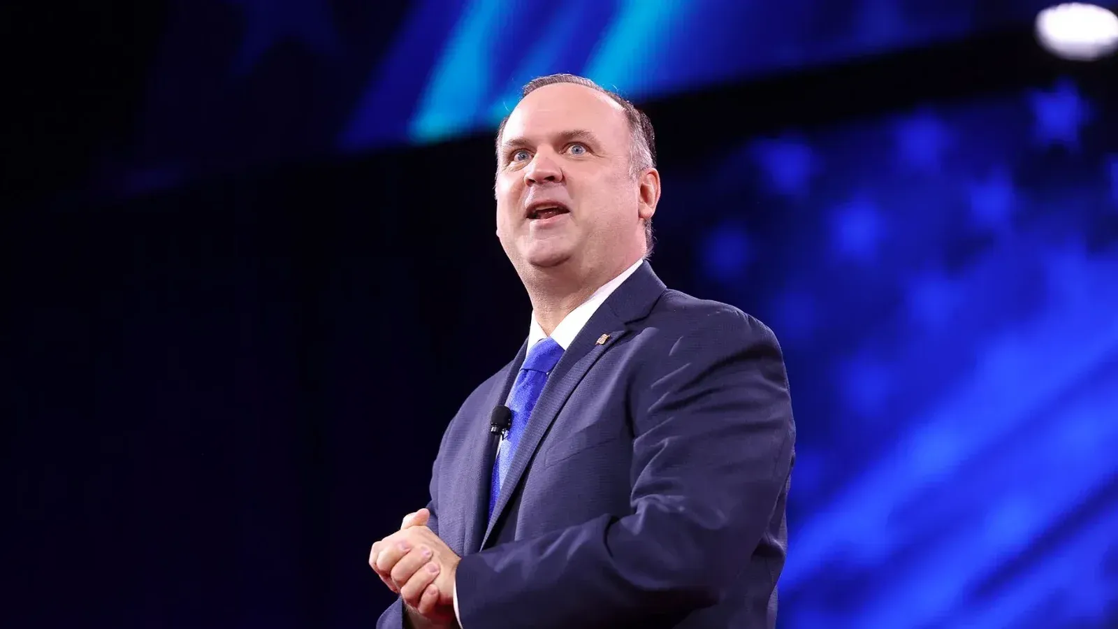 White House Deputy Chief of Staff Dan Scavino speaking at the 2025 Conservative Political Action Conference (CPAC) at the Gaylord National Resort & Convention Center in National Harbor