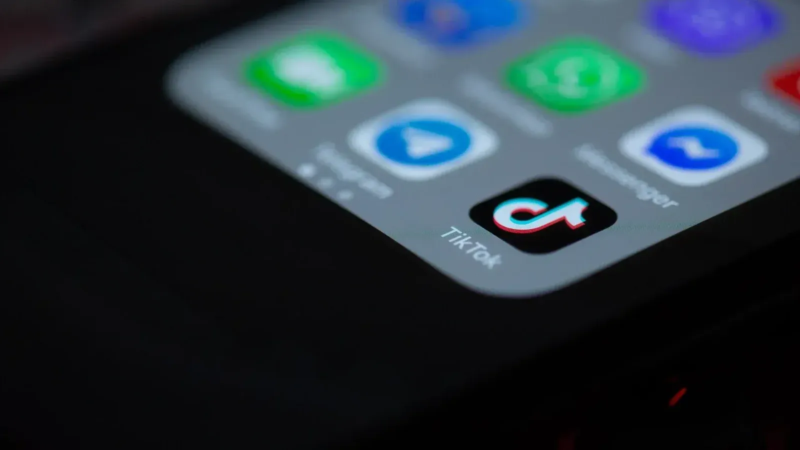 TikTok app icon on a mobile phone