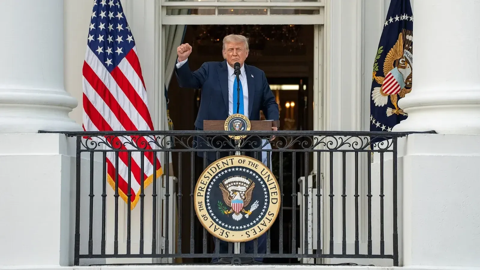 President Donald Trump delivers remarks during the “summer soiree” on the South Lawn of the White House, Wednesday, June 4, 2025.