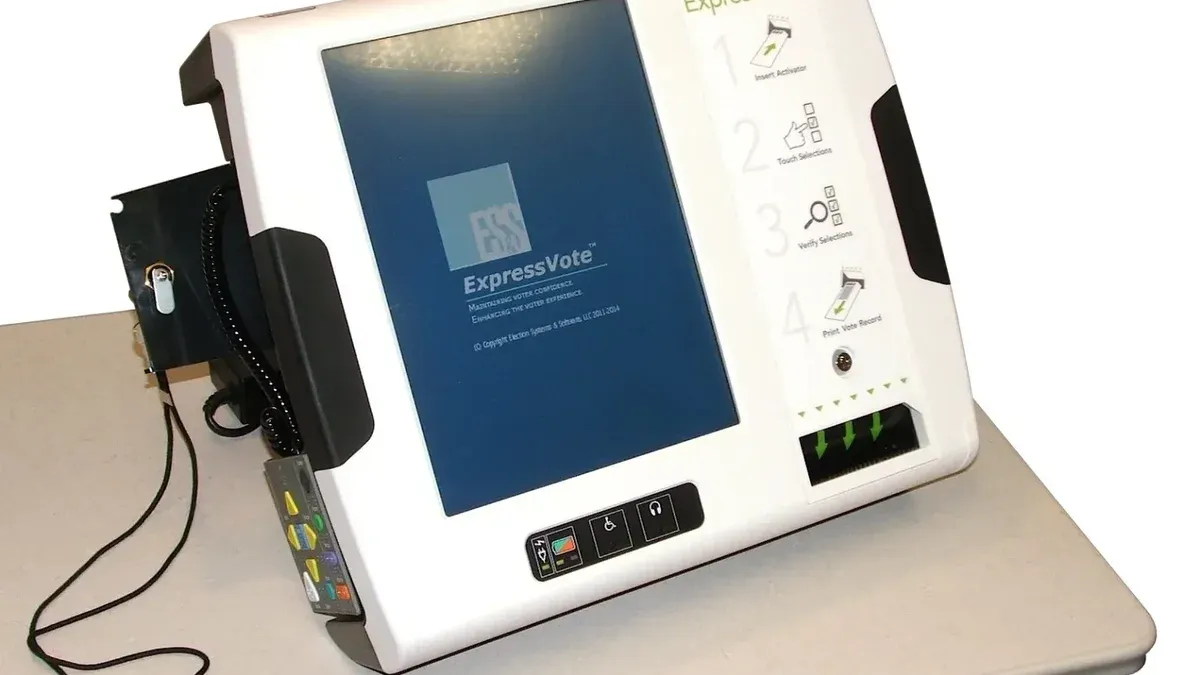 An electronic ballot marker, the ExpressVote made by Election Systems & Software.
