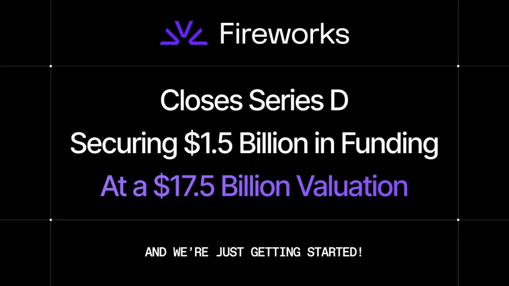 Fireworks levanta 1,505 millones de dólares y alcanza una valuación de 17,500 millones imagen del post