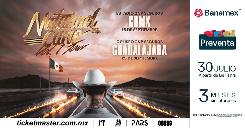 Natanael Cano en CDMX: fecha, preventa y detalles del concierto en el Estadio GNP imagen del post