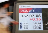 El yen japonés vuelve a caer hacia las 162 unidades por dólar a pesar de que el rendimiento de los bonos a 10 años alcanzó su nivel más alto en tres décadas.