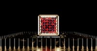 Abstract representation of a futuristic digital processor with glowing elements.