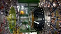 Intricate machinery inside CERN's Large Hadron Collider in Geneva, Switzerland.