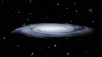 Illustration of a spiral galaxy surrounded by stars and galaxies in deep space, showcasing cosmic beauty.