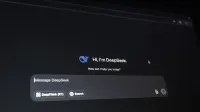 Close-up of a digital assistant interface on a dark screen, showcasing AI technology communication.