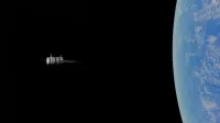 A satellite orbiting Earth amidst the vastness of space, capturing the planet's beauty.