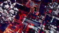Dynamic abstract depiction of digital circuits with vivid lights and glowing lines.