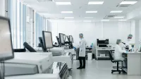 Scientists conducting research in a state-of-the-art laboratory with advanced equipment.