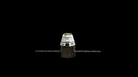 A SpaceX Dragon capsule orbited against the dark vastness of outer space.