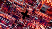 Abstract view of futuristic technology inspired circuitry in vivid colors.