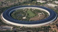 Aerial view of Apple Park, the corporate headquarters of Apple Inc., located in Cupertino, California.