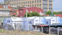 ASML main-deck Unit Load Device air cargo containers for transporting ASML machines, in Tainan