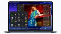 MacBook Air shows a Pixelmator Pro screen and a selection of photos.
