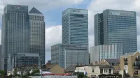 From left to right: 25 Canada Square (Citigroup Centre); 1 Canada Square; 8 Canada Square (HSBC Tower); and One Churchill Place (Barclays Headquarters).