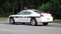 A City of Alexandria Dodge Charger police car equipped with mobile ANPR produced by ELSAG North America (Mobile Plate Hunter 900).