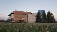 The Southfield Public Library in Southfield, Michigan, seen from the southeast.