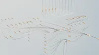 Elegant 3D visualization of neural networks showcasing abstract connections in a digital space.