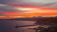 Coucher de soleil sur le port de Nice Alpes-Maritimes France