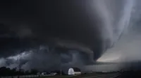 A supercell thunderstorm in Kansas.