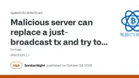 ### Summary The main Electrum server the client connects to is trusted with mempool ("unconfirmed") transactions. This is documented [design](https://electrum.readthedocs.io/en/latest/faq.ht