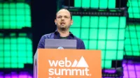 3 May 2023; Thomas Dohmke, CEO, GitHub, on Center Stage during day two of Web Summit Rio 2023 at Riocentro in Rio de Janeiro, Brazil.