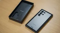 Samsung Galaxy S24 Ultra with the original retail box.