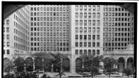 VIEW SOUTH, DETAIL OF NORTH (FRONT) ELEVATION General Motors Building, 3044 West Grand Boulevard, Detroit, Wayne County, MI The General Motors Building was built as the headquarters of the