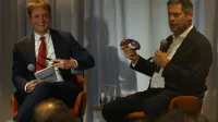 Axios publisher Nicholas Johnston and Meta president of global affairs Joel Kaplan at Axios New York Climate Week event 2025