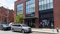 A Chase Bank branch in the Williamsburg region of north Brooklyn, New York City.