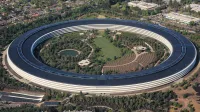 Aerial view of Apple Park, the corporate headquarters of Apple Inc., located in Cupertino, California.