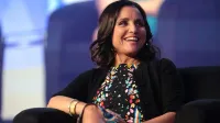 Julia Louis-Dreyfus speaking with attendees at the 2017 WorkHuman conference at the JW Marriott Phoenix Desert Ridge Resort & Spa in Phoenix, Arizona.