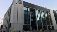 El nuevo edificio de la sede de la BBC Wales basado en 3 Central Square en Cardiff, Gales.